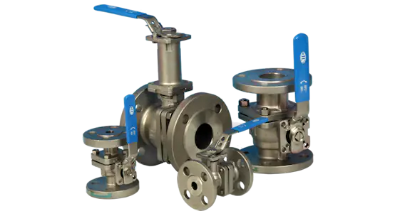 2-Pce Full Bore Flanged DIN PN40 Stainless Steel Direct Mount Ball Valve NTC KV-L6N PN40