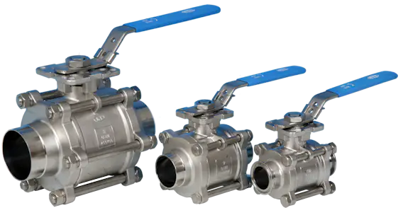 NTC KV-L30 KV-L31 KV-L32 Stainless Steel 3-Pce Full Bore Direct Mount Ball Valve
