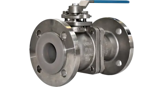 Stainless Steel PFA Lined 2-Pce Full Bore Flanged ANSI 150 Ball Valve NTC KV-N441
